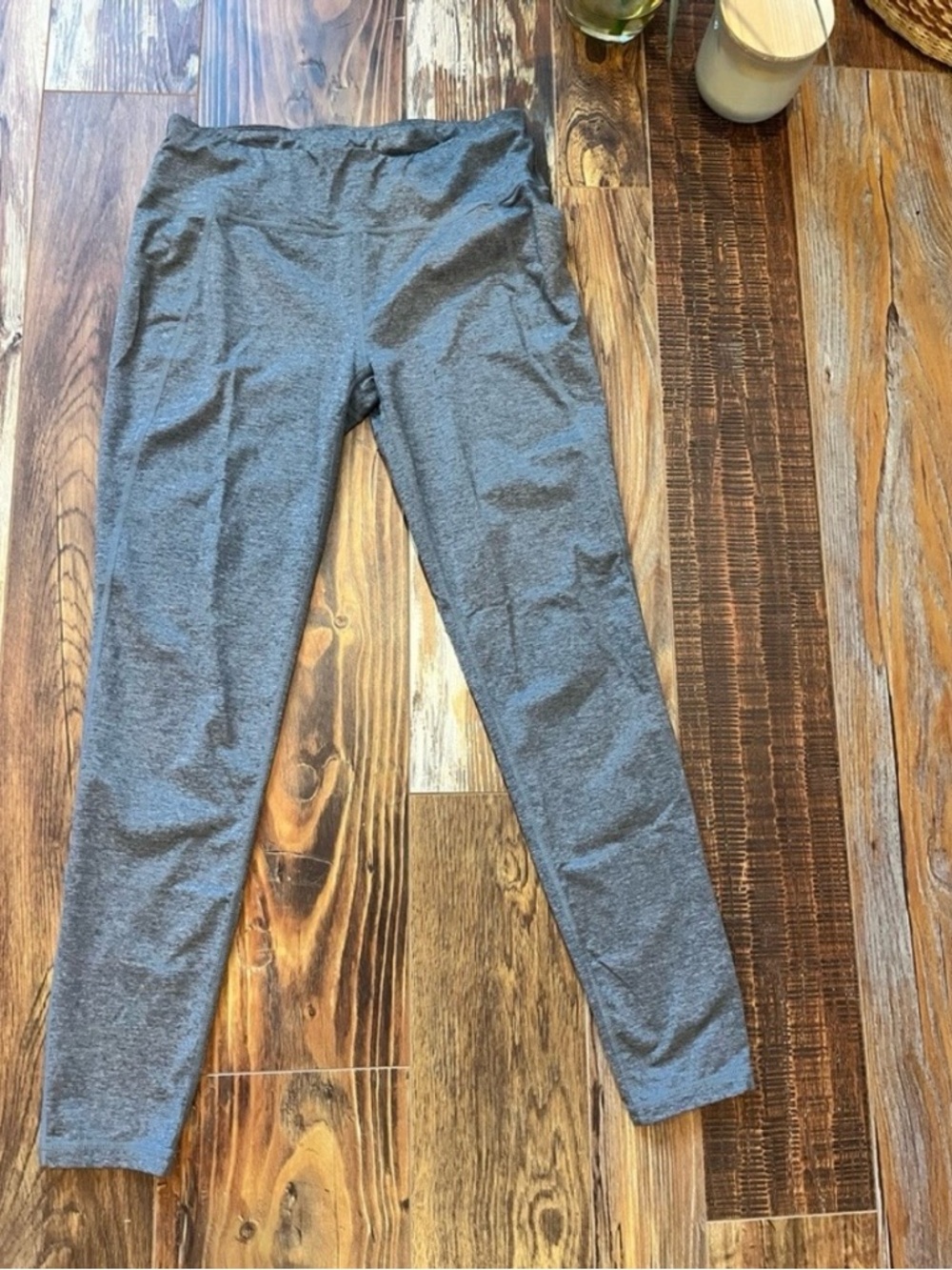 Medium gray full length Sweaty Betty contour leggings